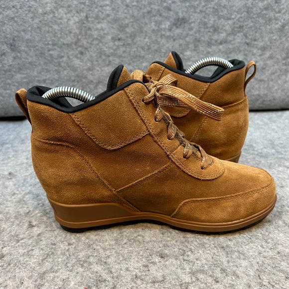 Sorel Hidden Wedge Heel Ankle Boots Suede Lace Up Casual‎ Comfort Womens 7.5 - Picture 7 of 9